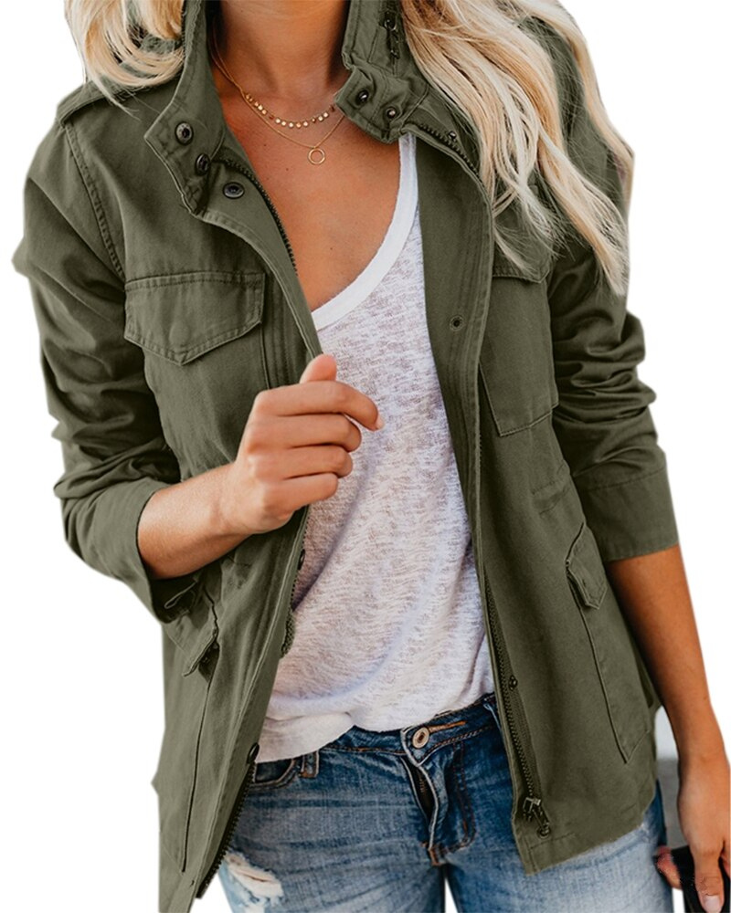 Women's lightweight transitional jacket with zipper & pockets – Selvara