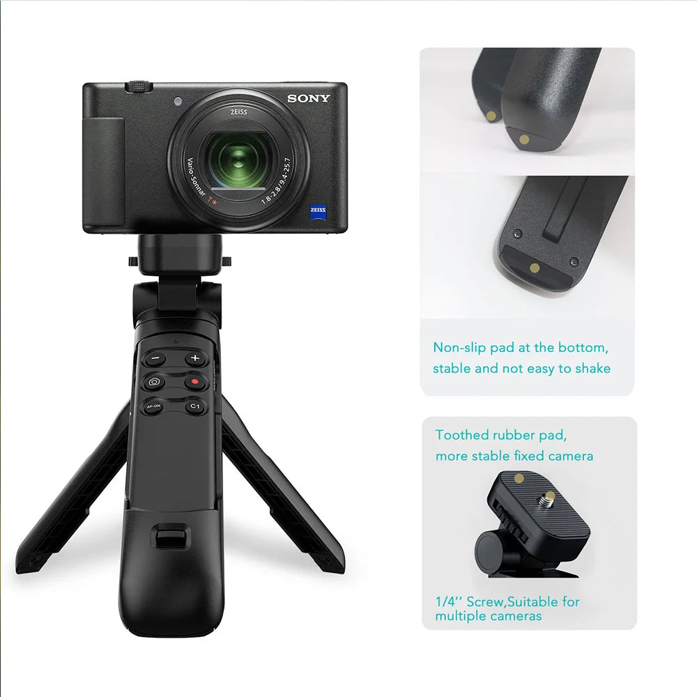 Wireless Tripod Grip with Remote Control for Camera Zoom & Recording – Navoris