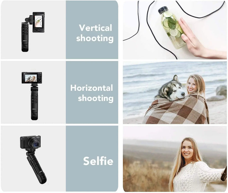 Wireless Tripod Grip with Remote Control for Camera Zoom & Recording – Navoris