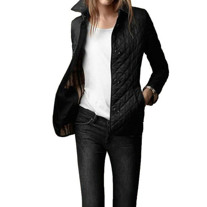 Women's quilted transitional jacket with button fastening – Armina