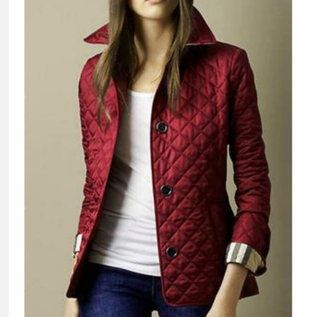 Women's quilted transitional jacket with button fastening – Armina