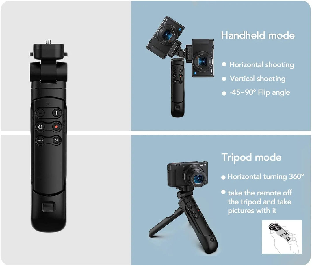 Wireless Tripod Grip with Remote Control for Camera Zoom & Recording – Navoris
