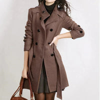 Women's coat with belt & double button placket – Alvara