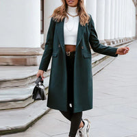 Long women's coat with button placket – Helena