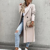Long women's coat with button placket – Helena