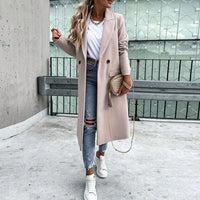 Long women's coat with button placket – Helena