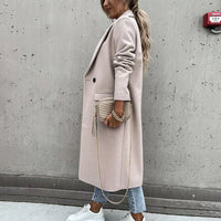 Long women's coat with button placket – Helena