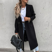 Long women's coat with button placket – Helena