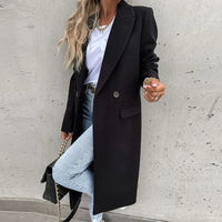 Long women's coat with button placket – Helena
