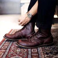 Men's retro lace-up waterproof boots with anti-slip sole – Damian