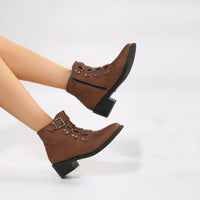 Ladies' ankle boots with block heel in vintage look – Yolisa