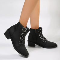Ladies' ankle boots with block heel in vintage look – Yolisa