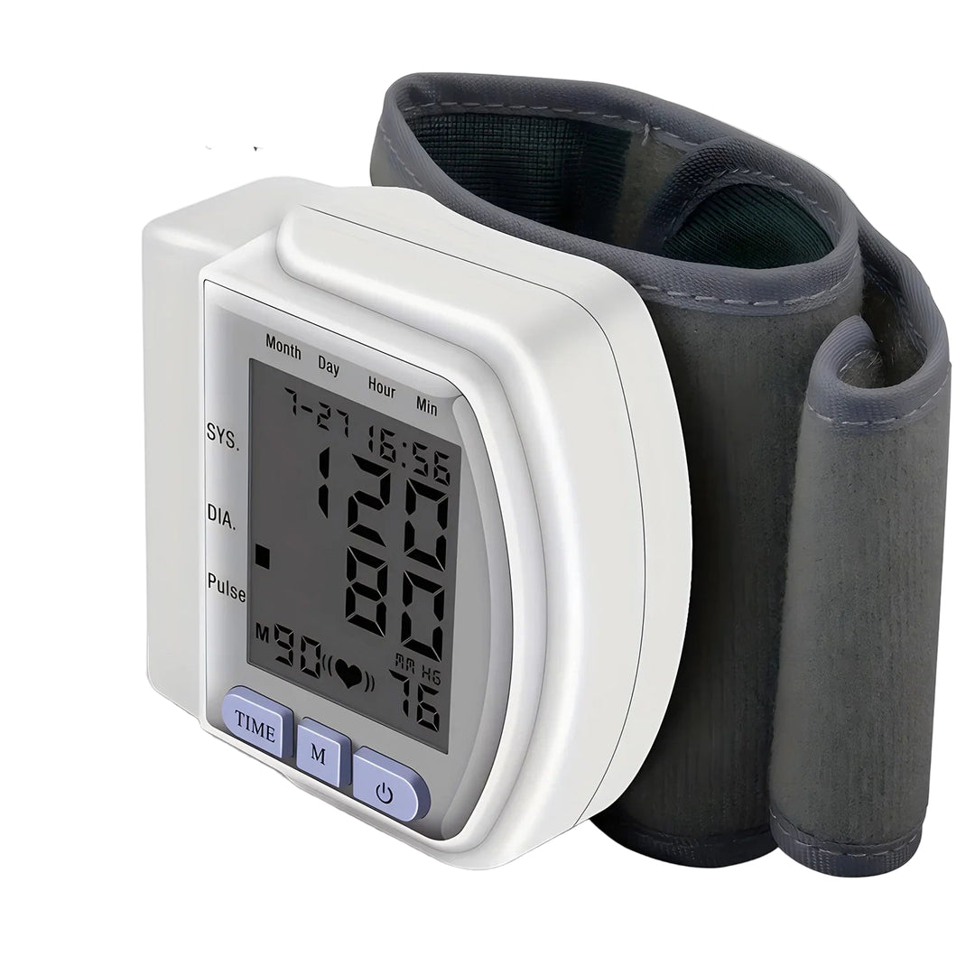 Digital Wrist Blood Pressure Monitor with LCD Display – PulseTrack
