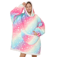 Oversized fleece blanket with hood & pockets – SnugJoy