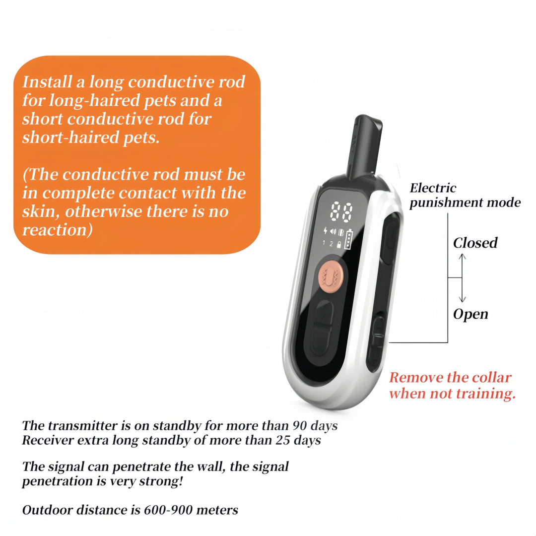 Rechargeable Waterproof Dog Training Collar with Remote & Bark Control – TrainMate