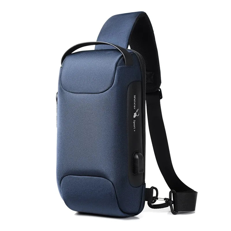 Waterproof Anti-Theft Crossbody & USB Shoulder Bag for Men