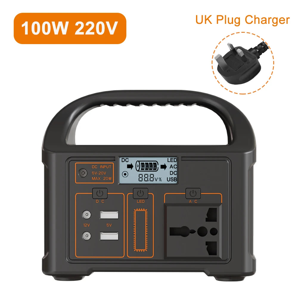 100W 24,000mAh Portable Power Station with LiFePO4 Battery – PowerGo