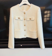 Ladies' tweed jacket with round neck – Celeste