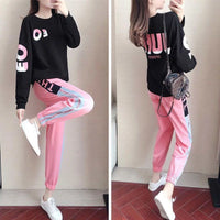 Ladies' tracksuit two-piece set with sweater and trousers – Leona