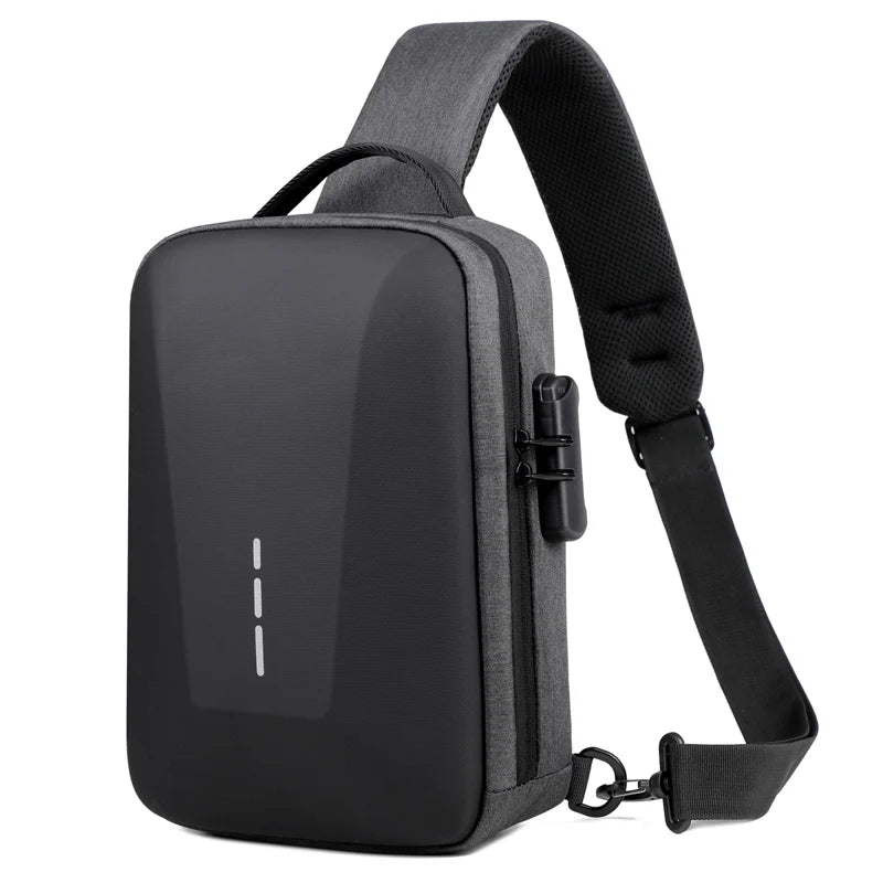 Secure Crossbody Travel Bag with Lock & USB Charging – Men's Shoulder Pack