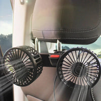 Portable USB Dual-Head Car Fan 360° Rotatable with 3 Speeds – CoolBreeze