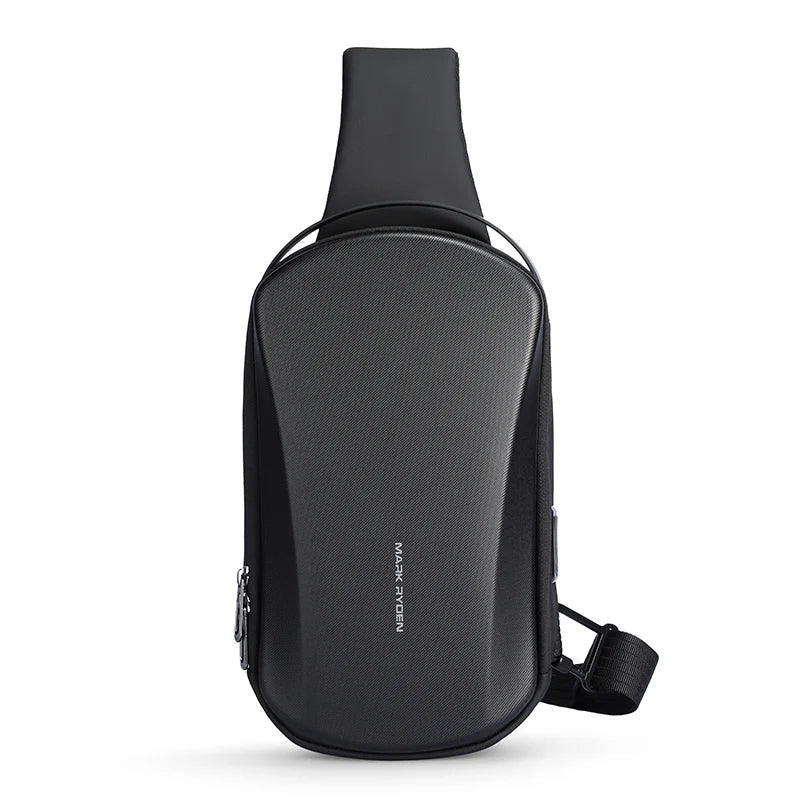 Waterproof Hard-Shell Crossbody Bag with USB Port