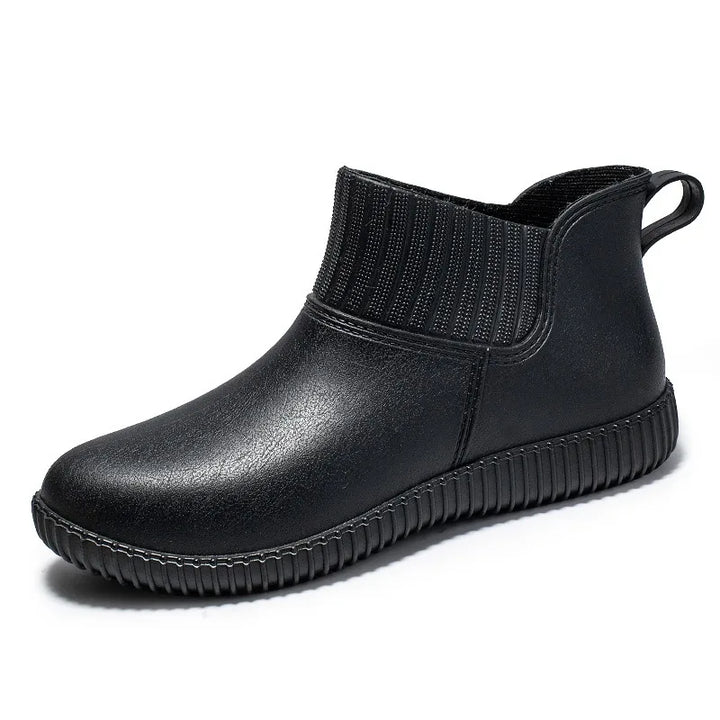 Ladies' waterproof rain ankle boots with knitted shaft & non-slip sole – Liora