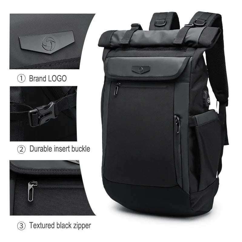 Large-Capacity Waterproof Laptop & Travel Backpack for Men