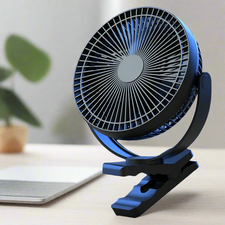 Portable USB Rechargeable Fan with 10000mAh Battery & Clip – Zephyr