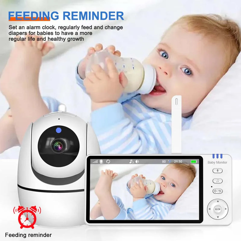 5-Inch HD Video Baby Monitor with Camera, PTZ Zoom and Night Vision