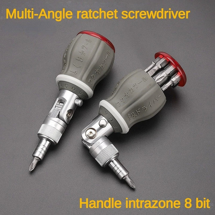 8-in-1 Multifunction Ratchet Screwdriver with Adjustable Angle – FlexiGrip