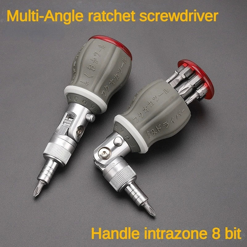 8-in-1 Multifunction Ratchet Screwdriver with Adjustable Angle – FlexiGrip