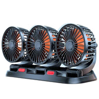 360° Adjustable 3-Head Car Fan USB/12V/24V – AirFlow