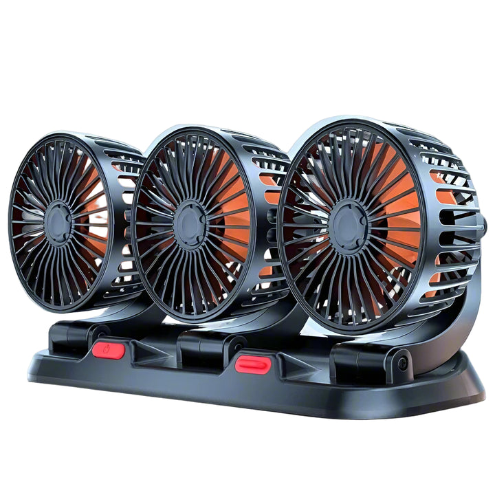 360° Adjustable 3-Head Car Fan USB/12V/24V – AirFlow