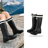 Ladies' waterproof retro look rain boots with anti-slip sole – Arlena