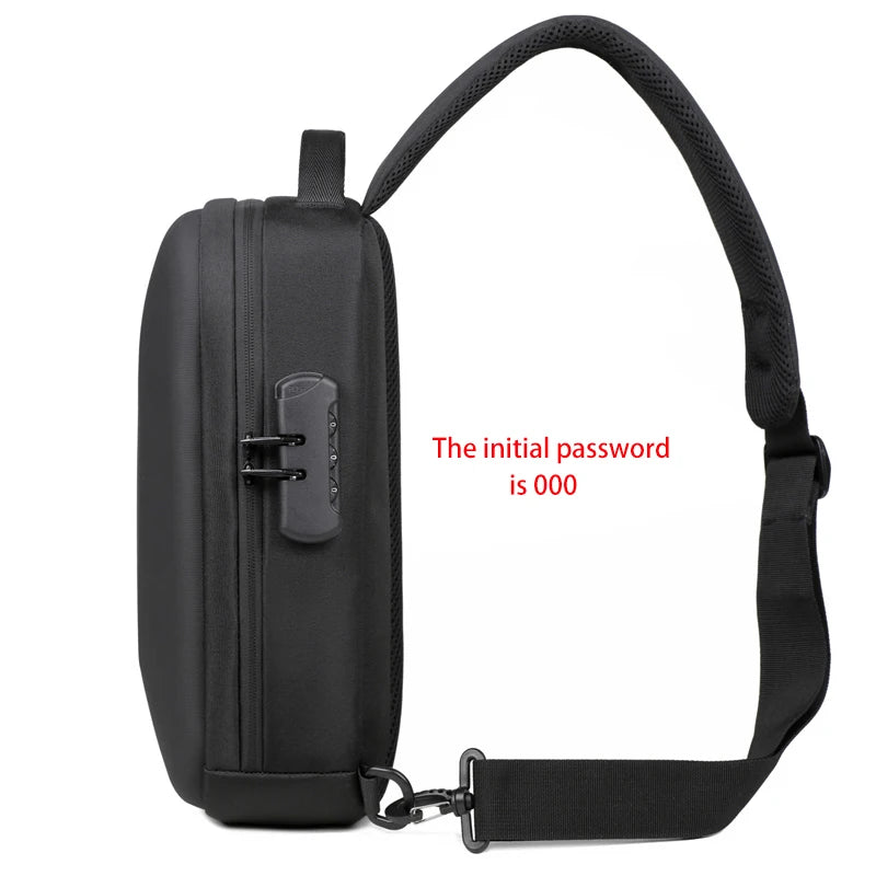 Secure Crossbody Travel Bag with Lock & USB Charging – Men's Shoulder Pack