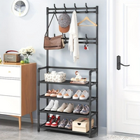 Coat Rack with Shoe Storage Shelf Multi-Layer Steel Frame – EntryMate
