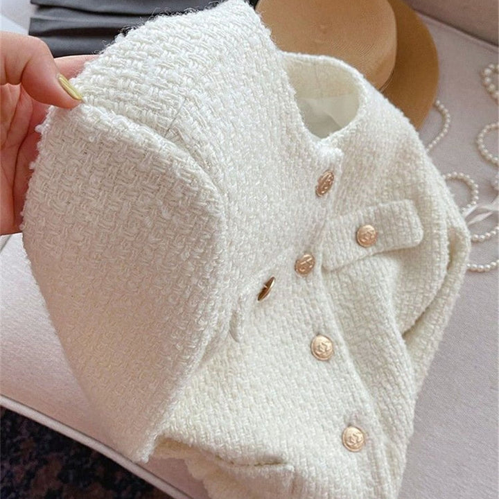 Ladies' tweed jacket with round neck – Celeste