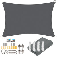 Waterproof Rectangular Sun Shade Sail with UV Protection & Mounting Kits – ShadeGuard