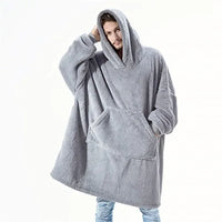 Oversized flannel blanket hoodie for men & women – FleeceHaven