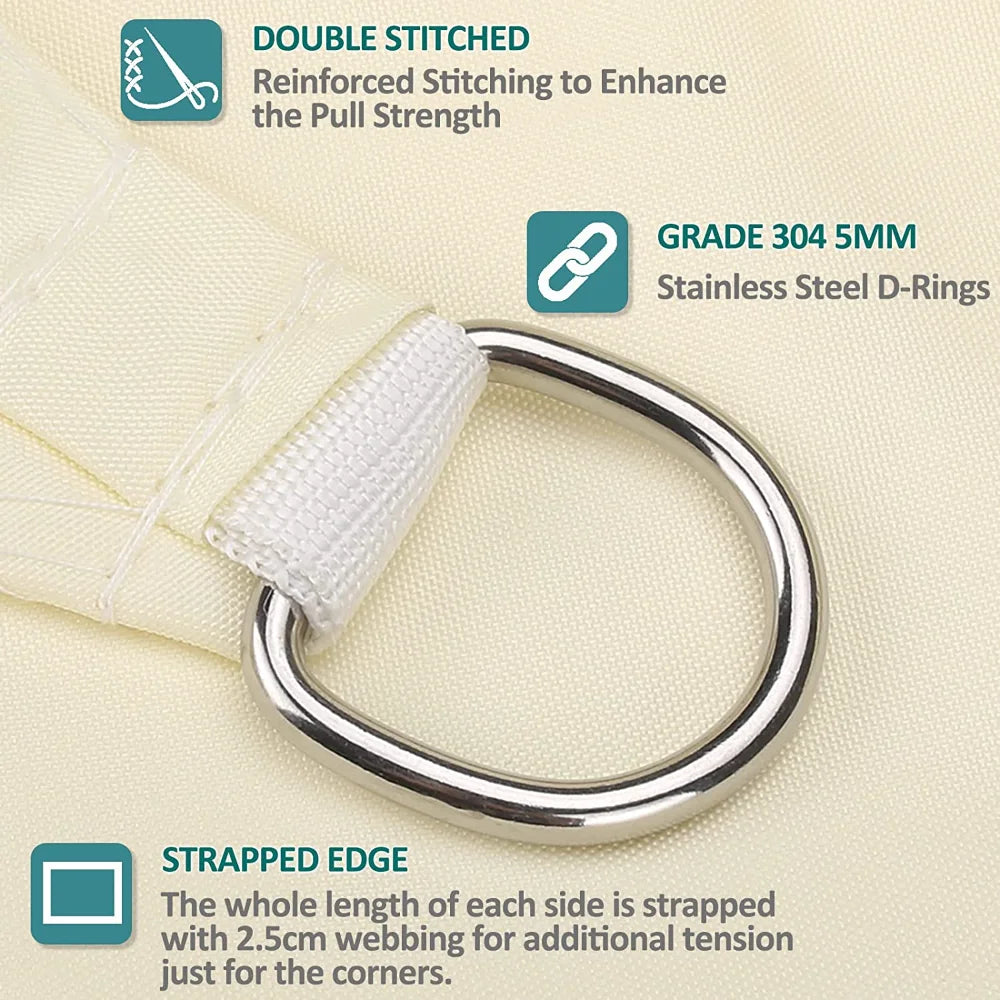 Waterproof Rectangular Sun Shade Sail with UV Protection & Mounting Kits – ShadeGuard
