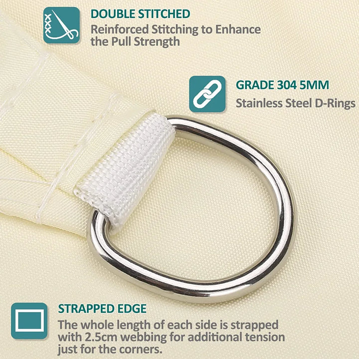 Waterproof Rectangular Sun Shade Sail with UV Protection & Mounting Kits – ShadeGuard
