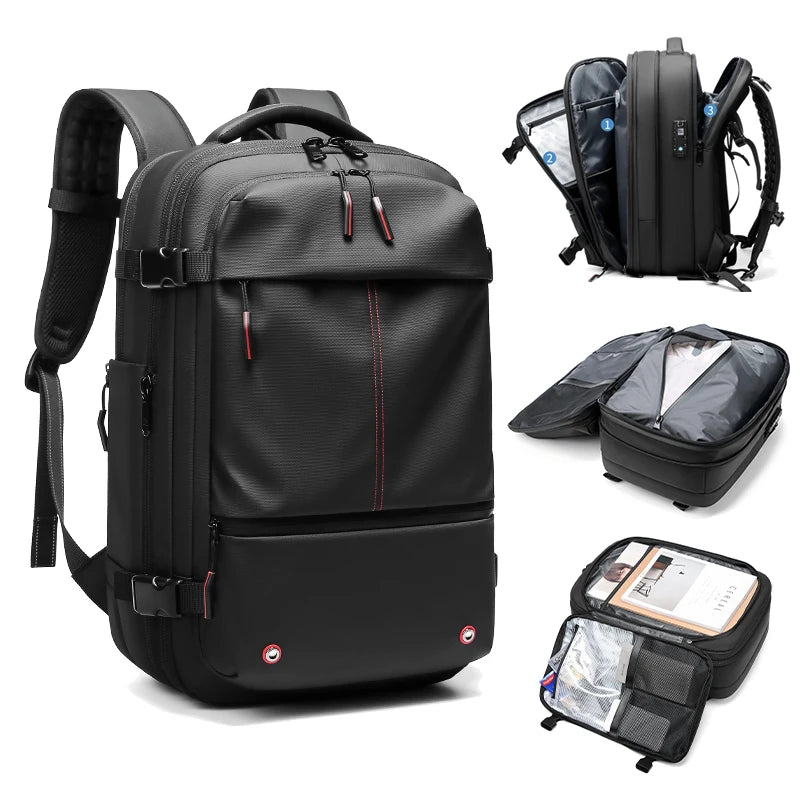 Expandable Waterproof Laptop & Vacuum Compression Travel Backpack