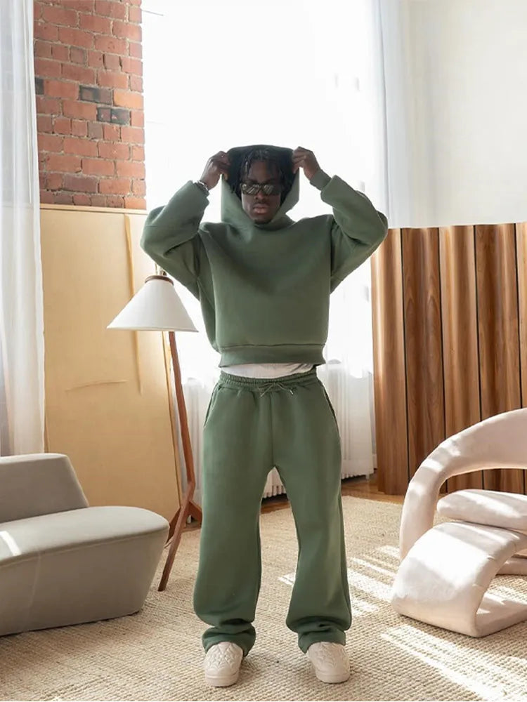 Oversized men's tracksuit with hoodie & jogging trousers – Bastian