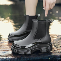 Women's Chelsea Rain Boots with Chunky Platform Sole – Elara