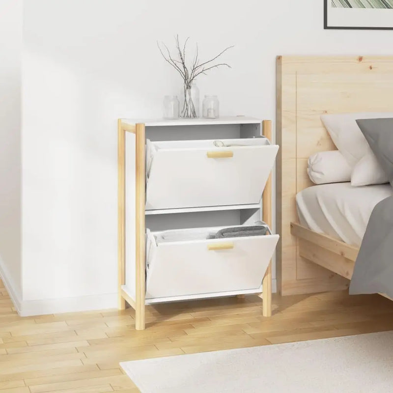 Slim Entryway Shoe Cabinet with Doors 57.5 × 33 × 80 cm – TidyStep