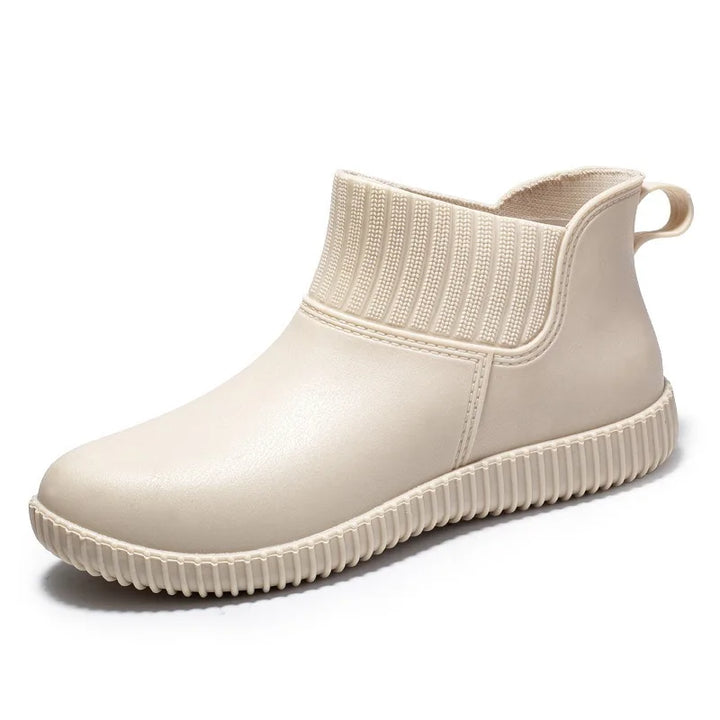 Ladies' waterproof rain ankle boots with knitted shaft & non-slip sole – Liora
