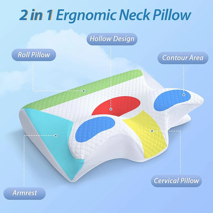 2-in-1 Memory Foam Cervical Pillow with Ergonomic Contour Design – RestAlign