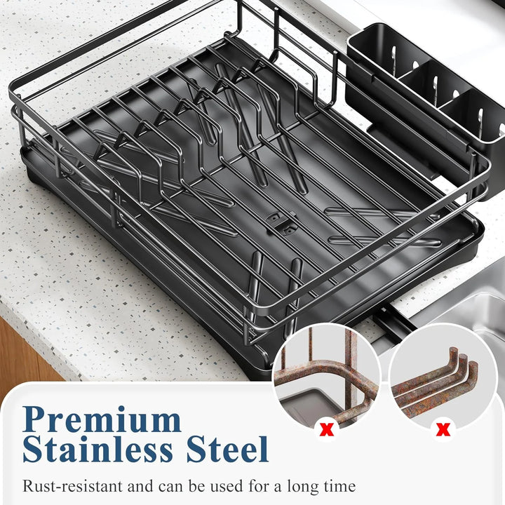 Dish Drying Rack with Drainboard & Large Cutlery Holder – Nova
