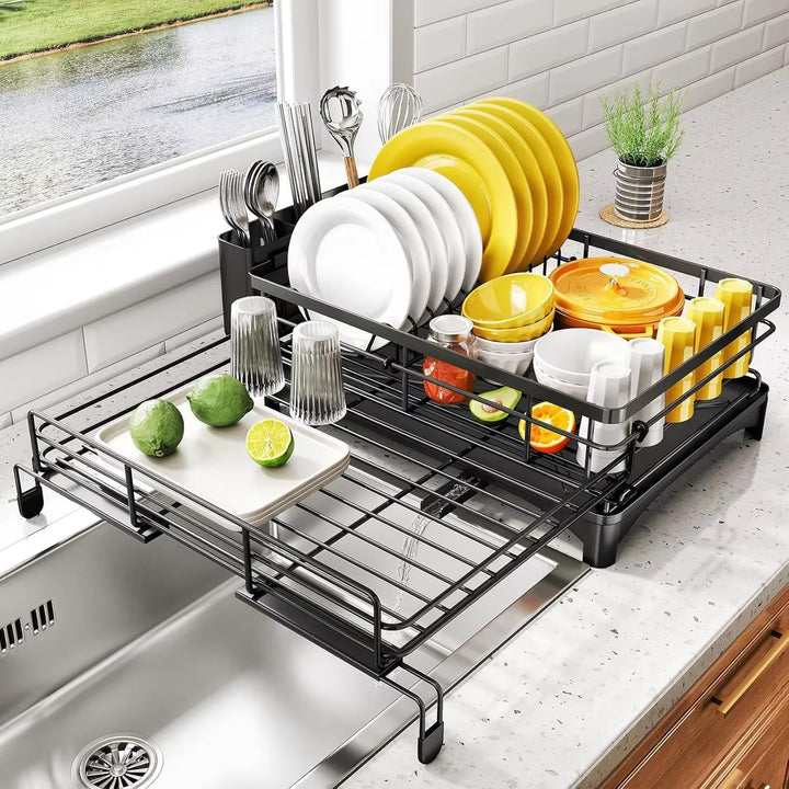 Dish Drying Rack with Drainboard & Large Cutlery Holder – Nova